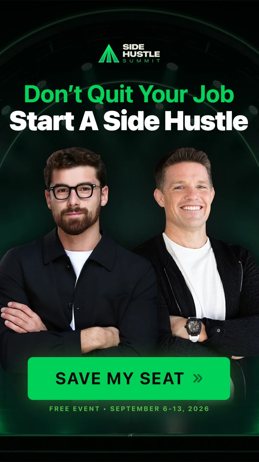 Side Hustle Summit 2026 — official event image with Iman Gadzhi and Russell Brunson
